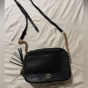 Coach Black Crossbody Bag with Gold Chain
